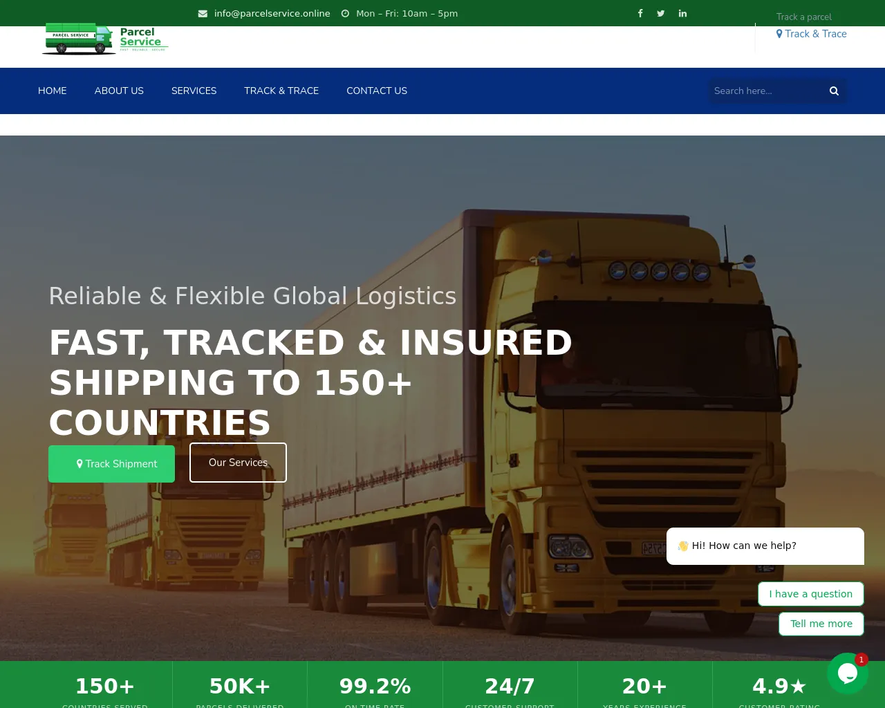 Screenshot of parcelservice.online