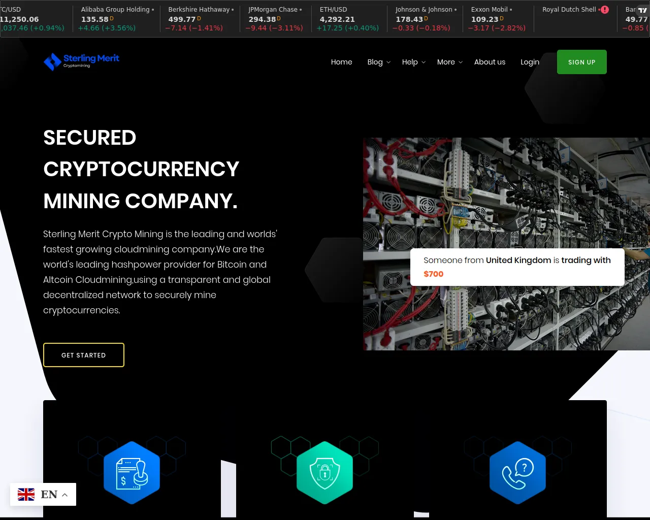 Screenshot of sterlingmeritcryptomining.bond
