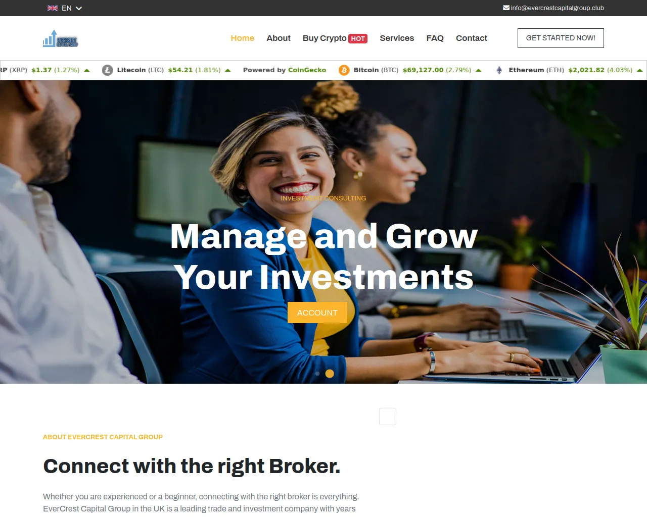Screenshot of evercrestcapitalgroup.club