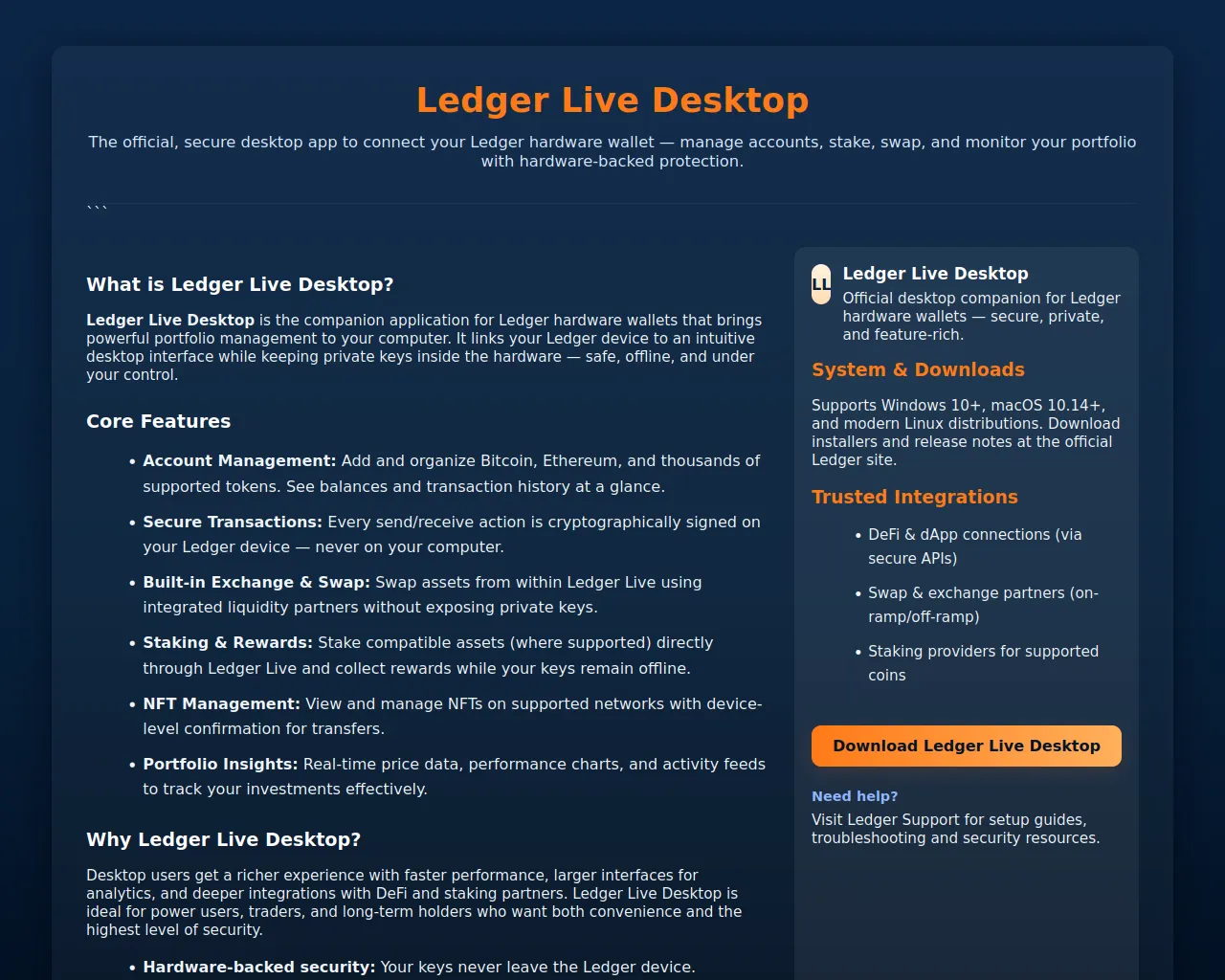 Screenshot of hub-led-ger-desktop.pages.dev