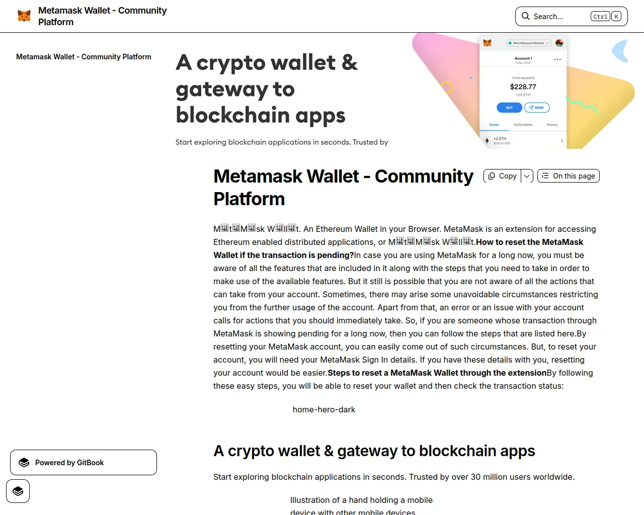 Screenshot of metamask-wxllet.gitbook.io