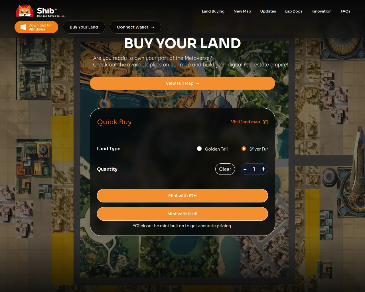 Screenshot of shibthemetaverse.io