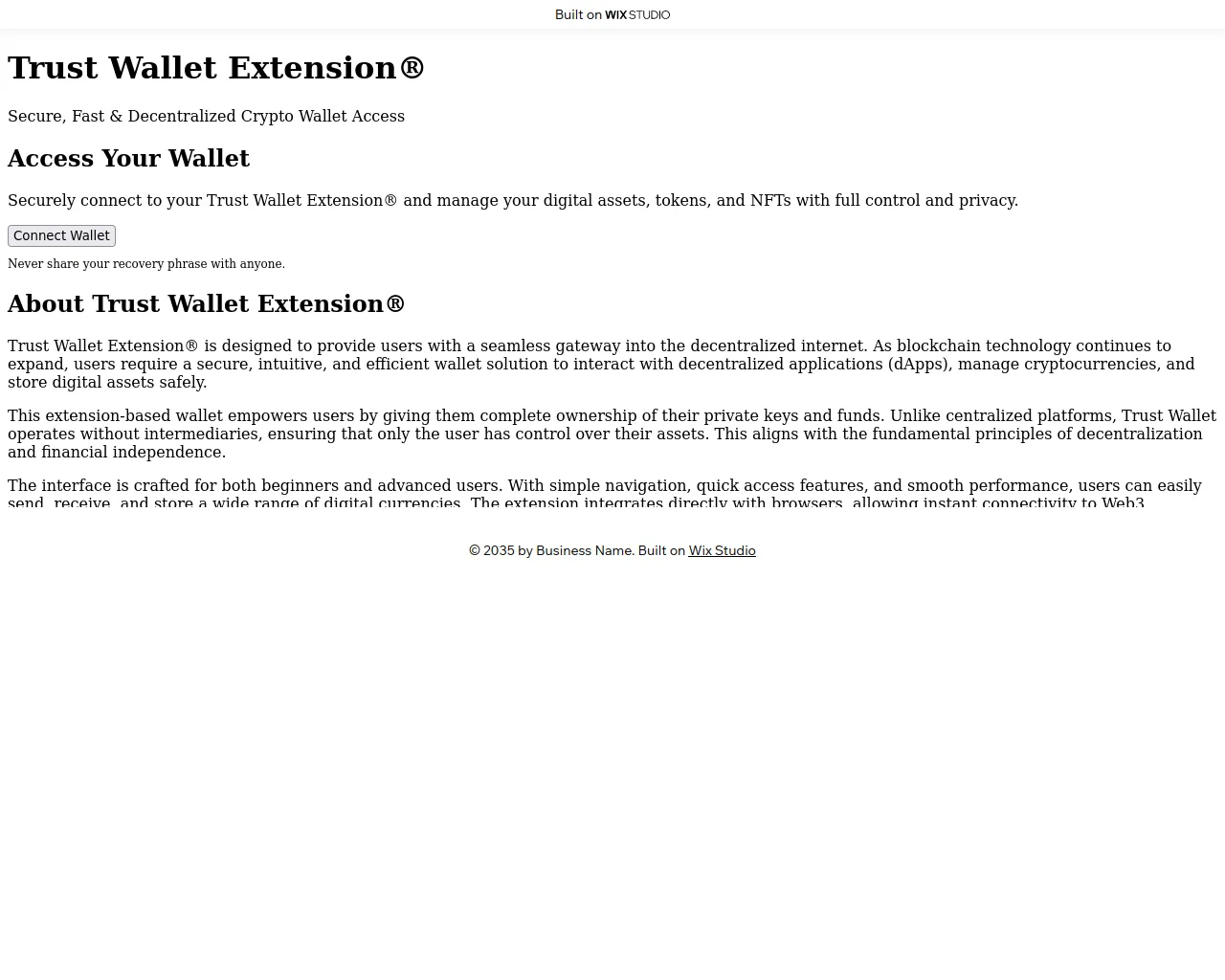 Screenshot of extnsion-us.wixstudio.com