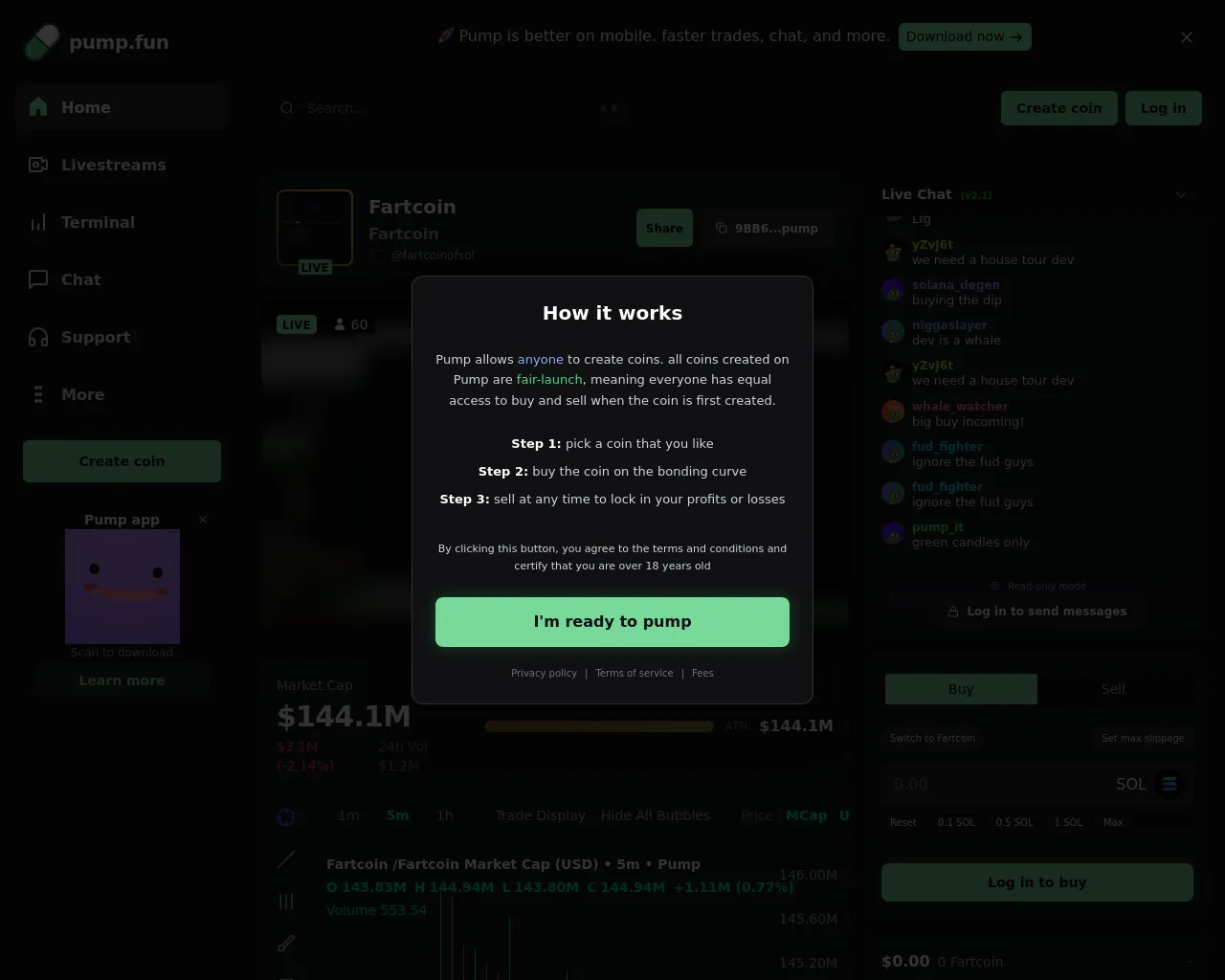 Screenshot of pumpfunlive.org