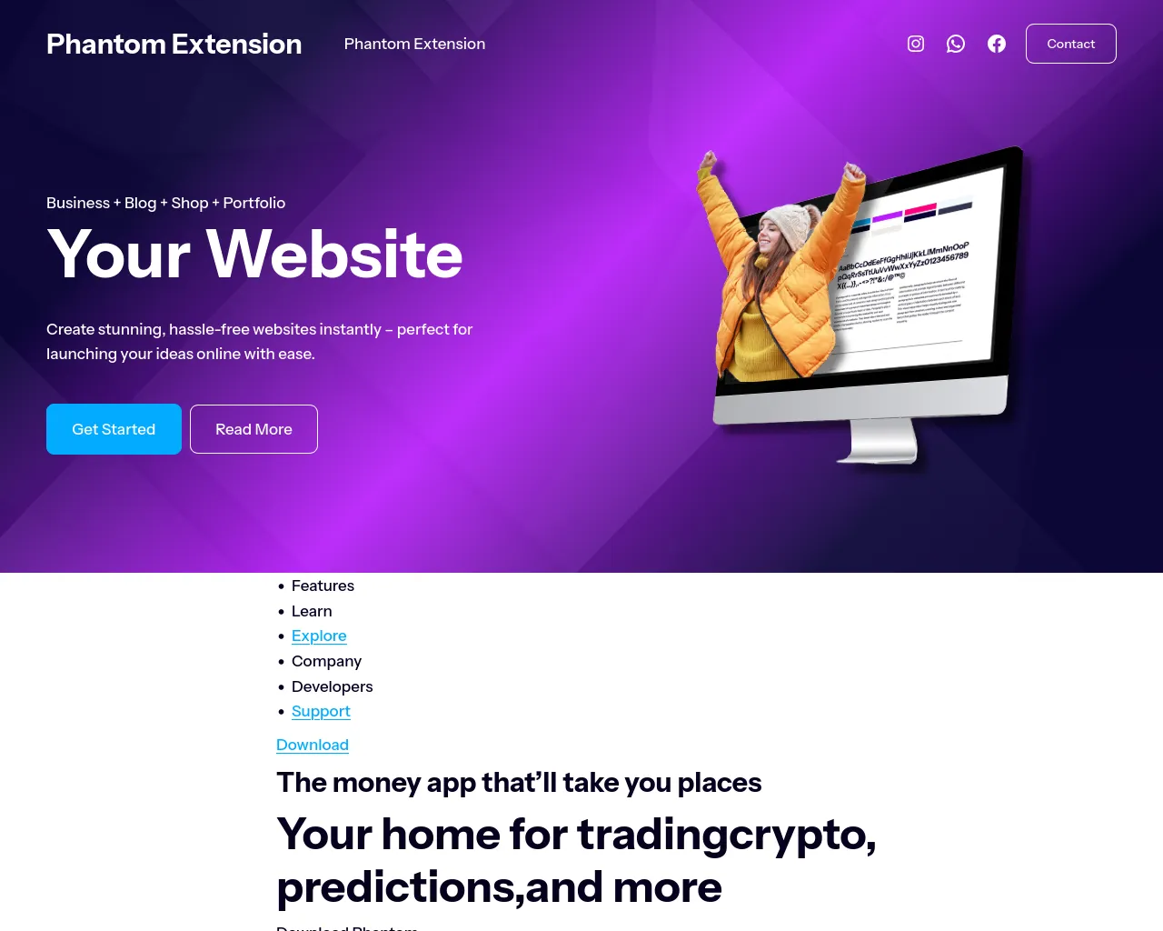 Screenshot of phantomextension.us