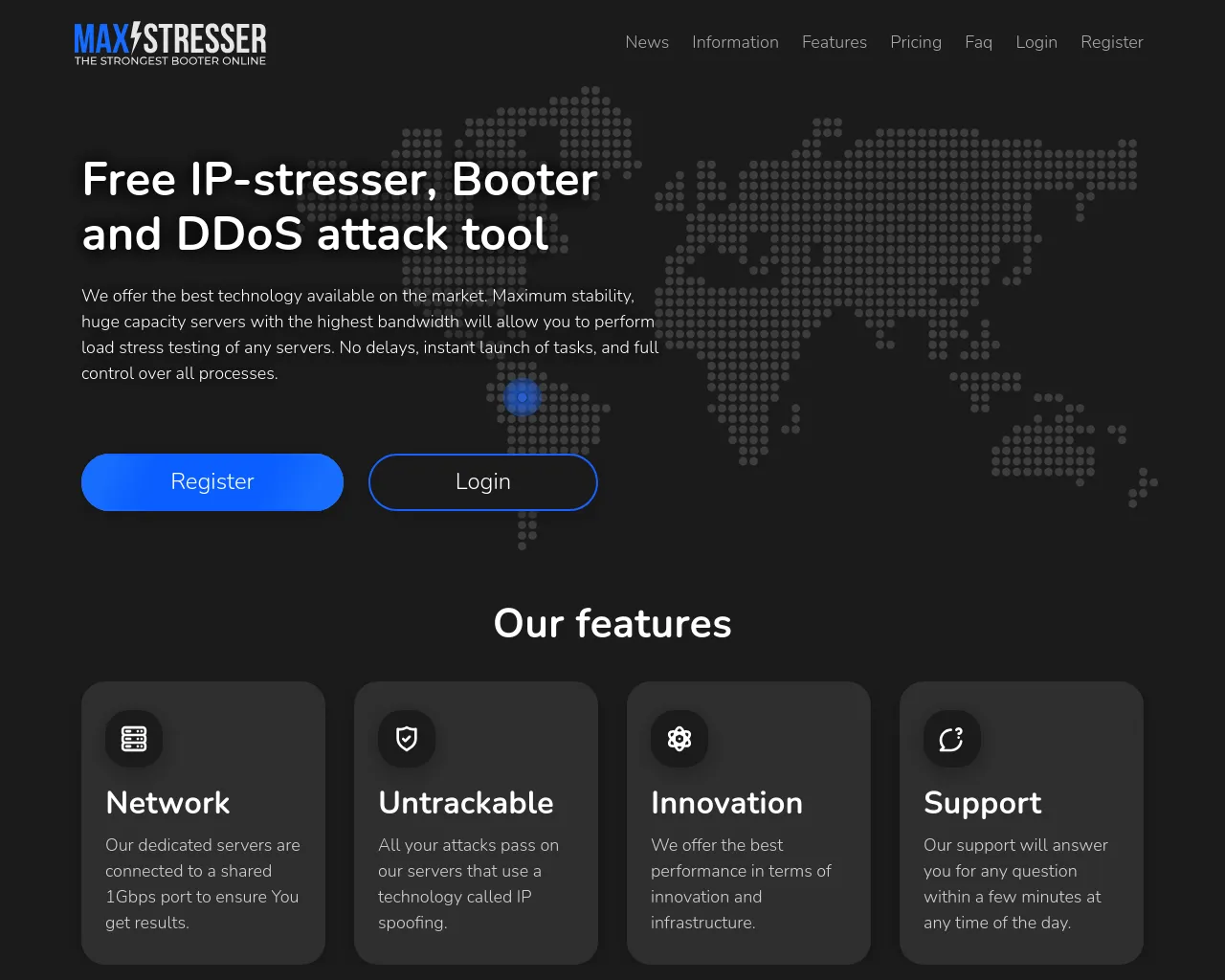 Screenshot of maxstresser.top