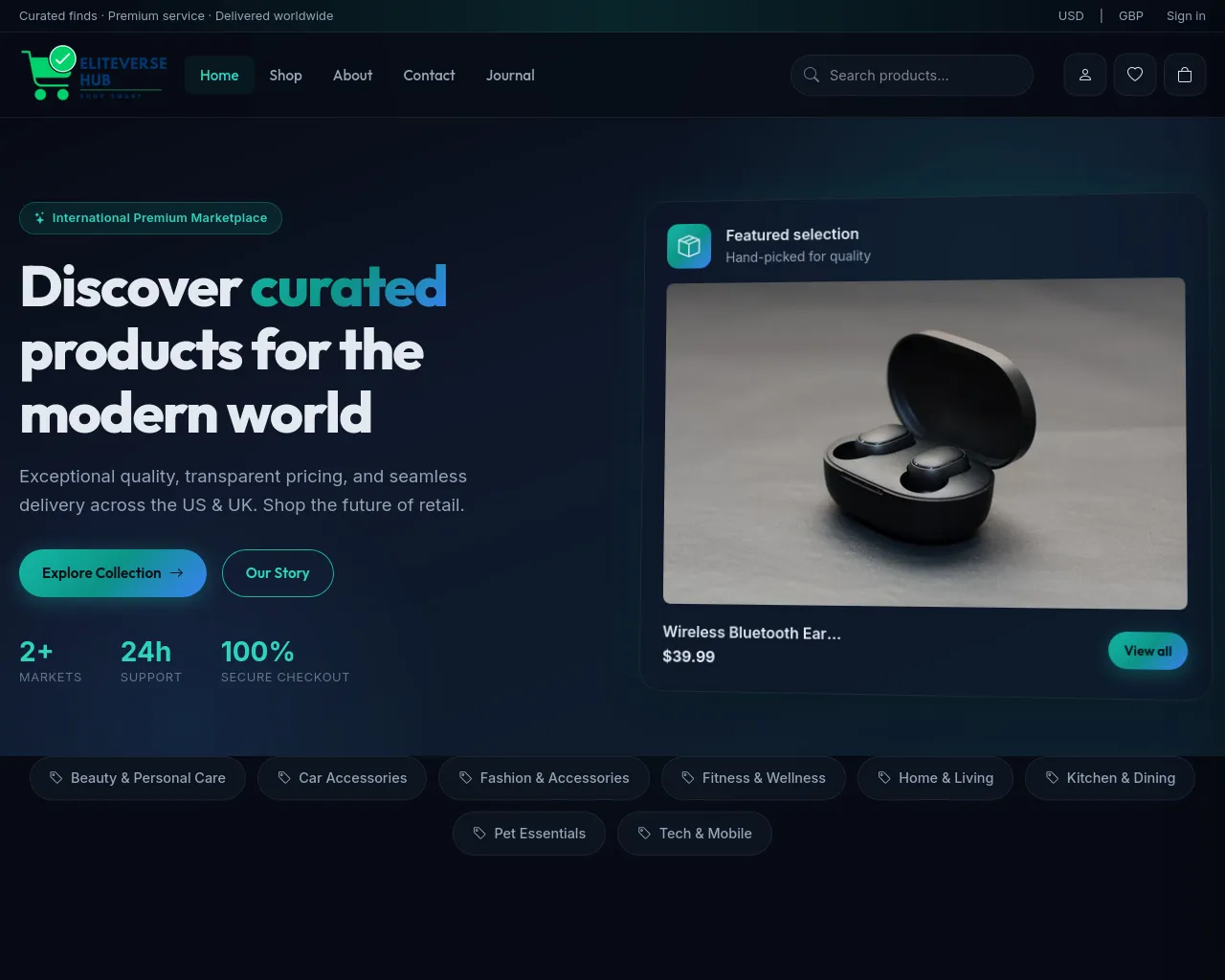 Screenshot of shopeliteversehub.co.uk