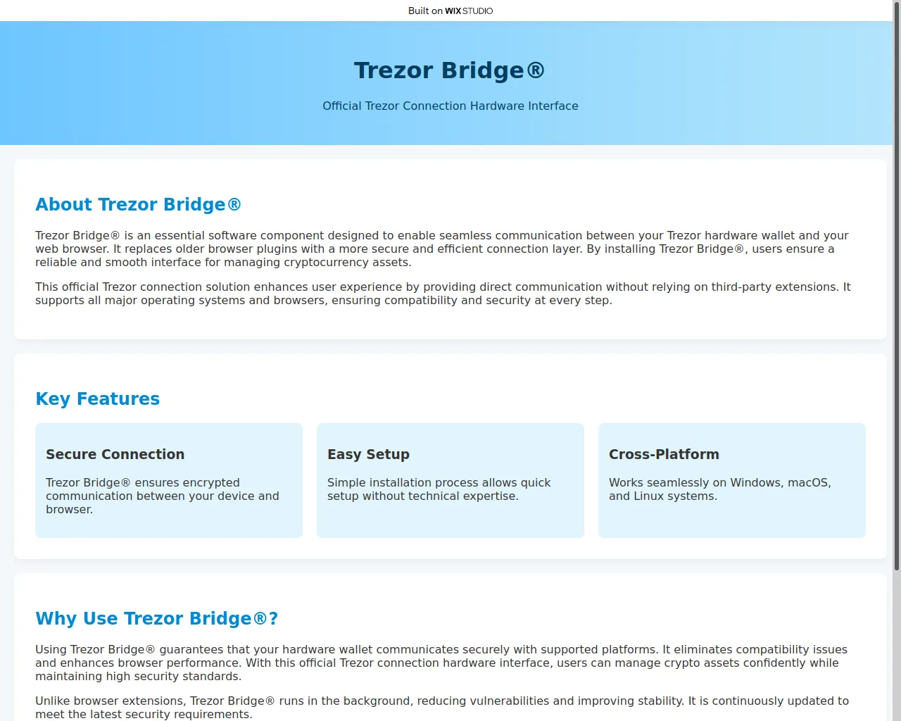 Screenshot of chrome-bridge.wixstudio.com