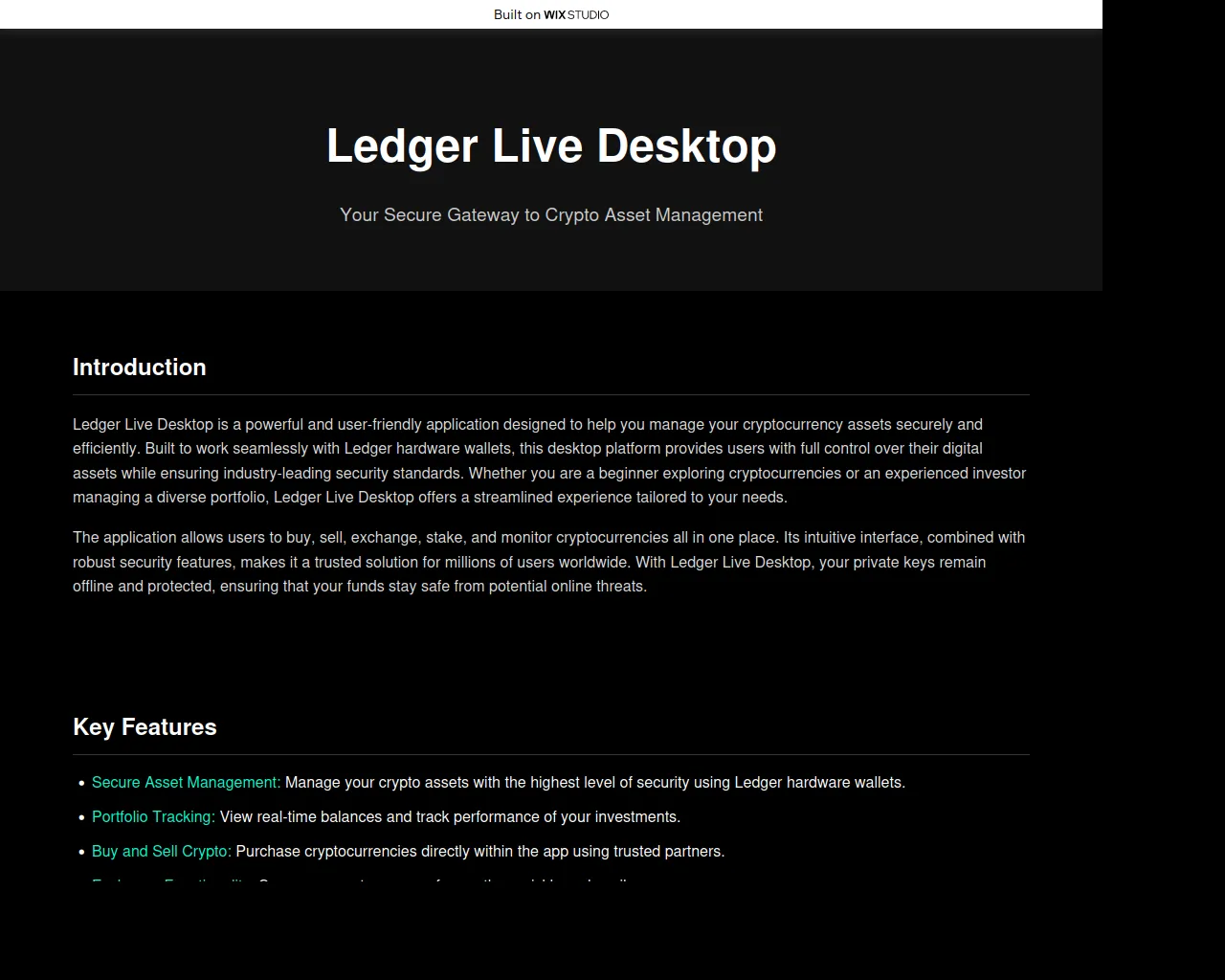 Screenshot of live-desktopus.wixstudio.com