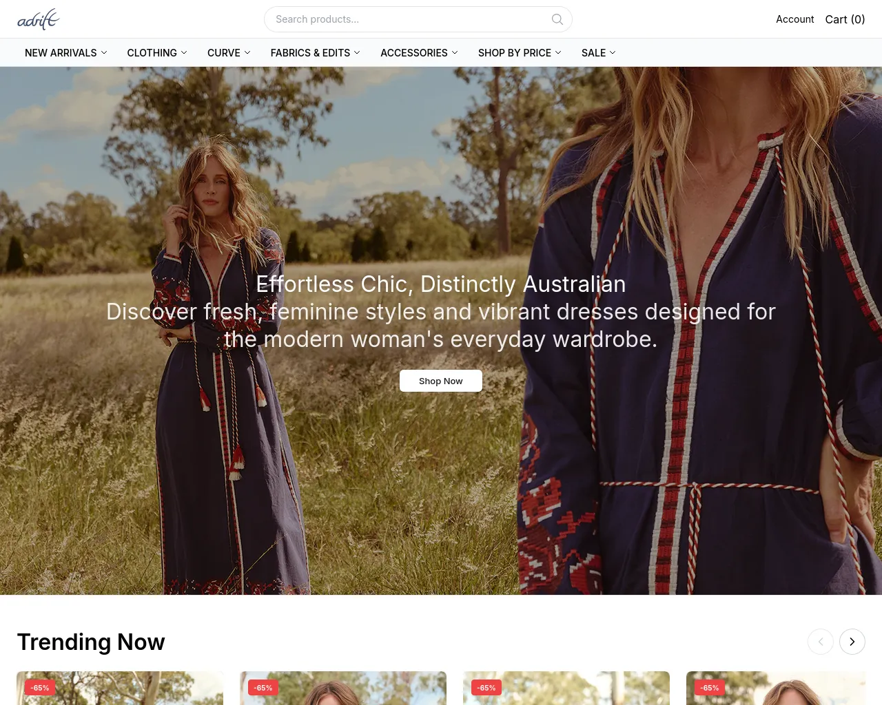 Screenshot of adriftgear.shop
