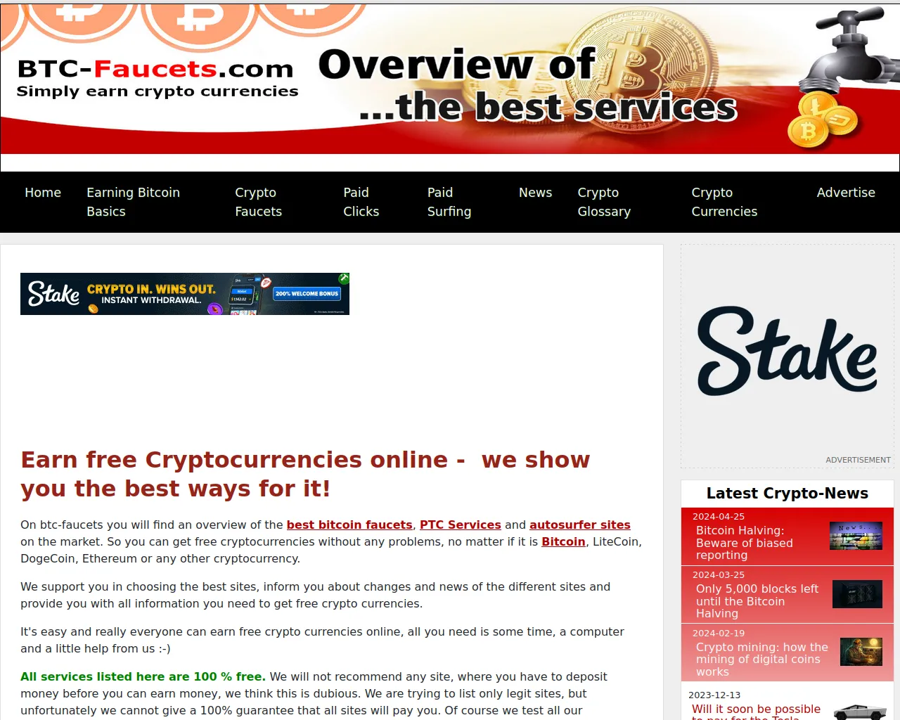 Stored capture of btc-faucets.com