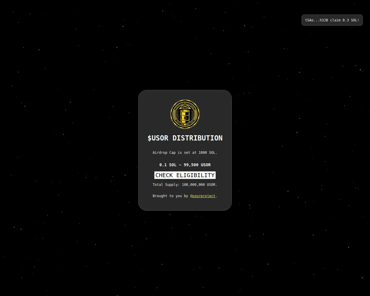 Screenshot of usors-rewards.xyz