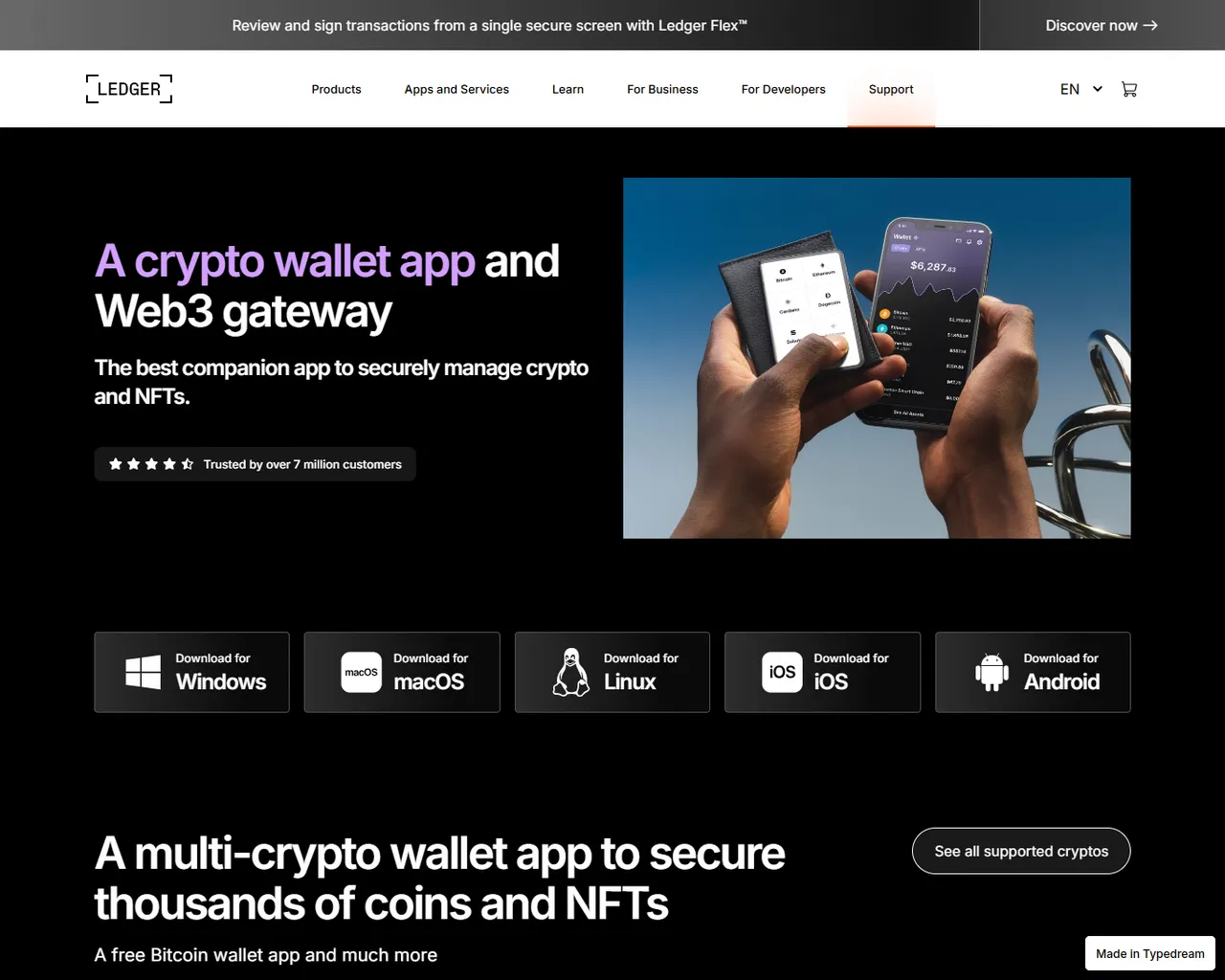 Screenshot of us-conect-ledger-live-login.typedream.app