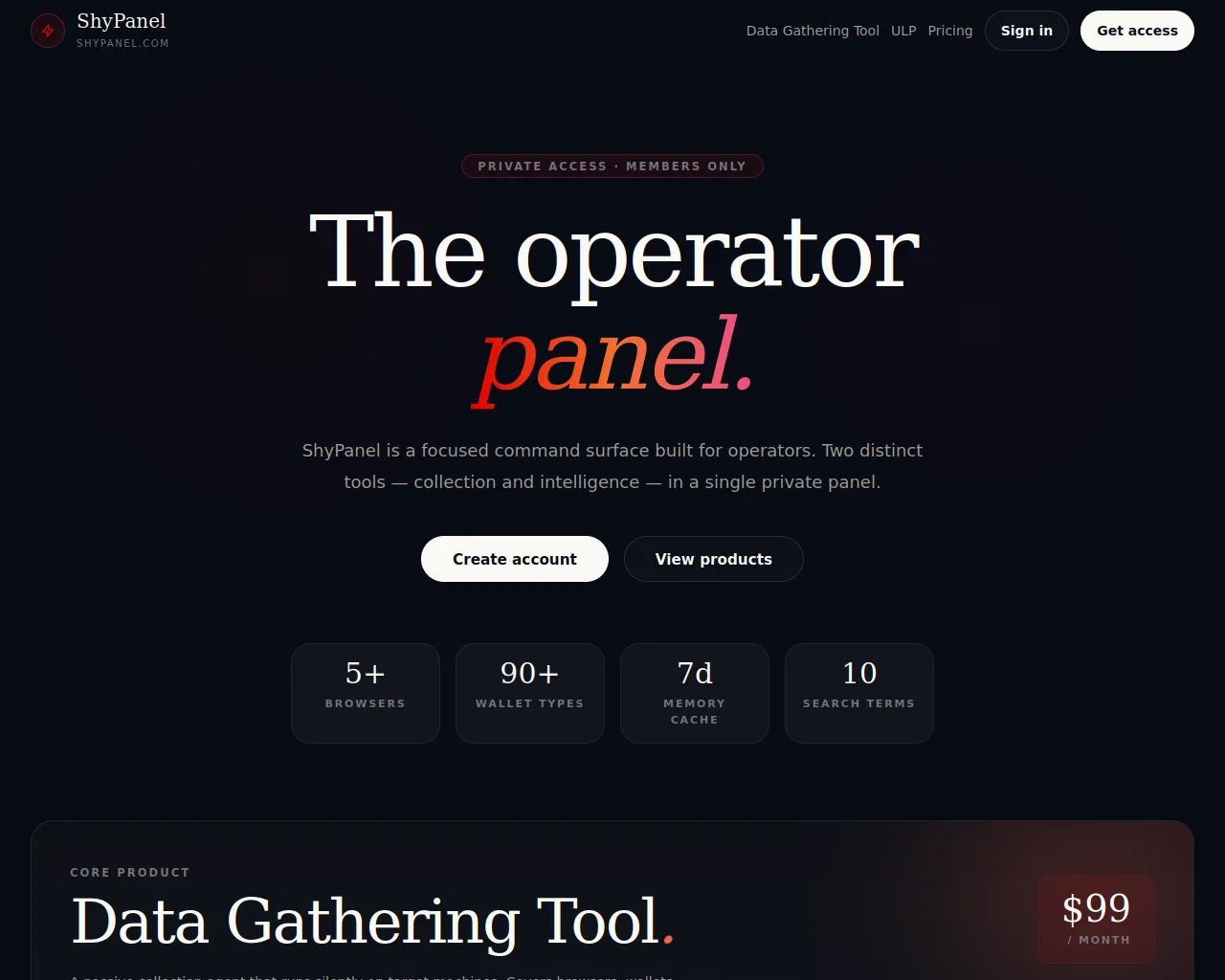 Screenshot of shypanel.com