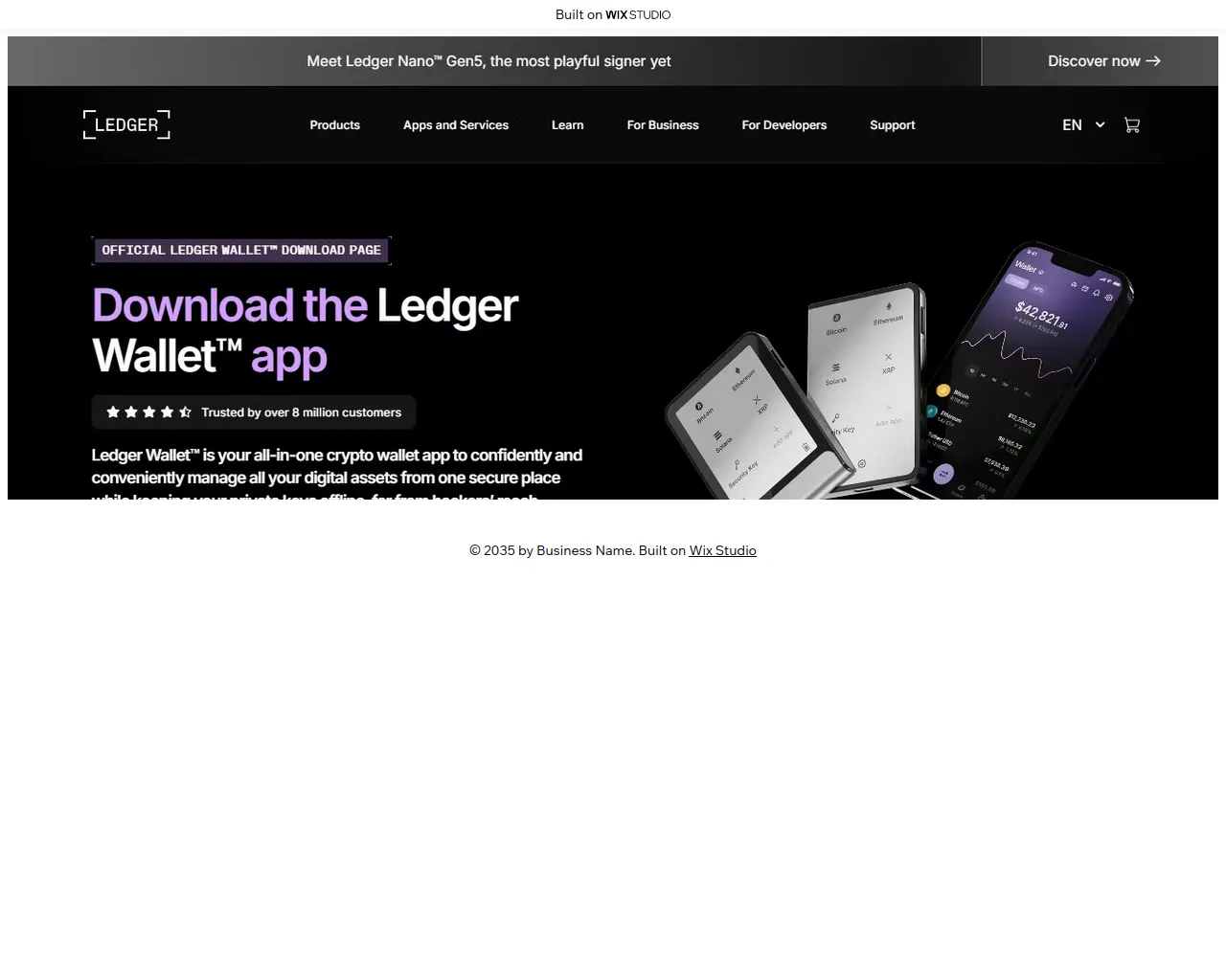 Screenshot of support-ledgr-us.wixstudio.com