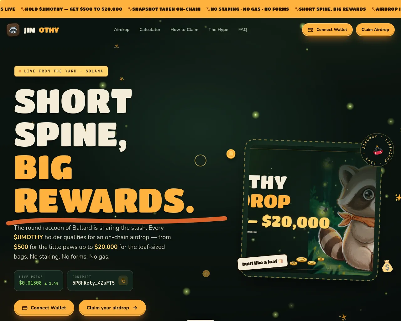 Screenshot of jimothy-airdrop.xyz