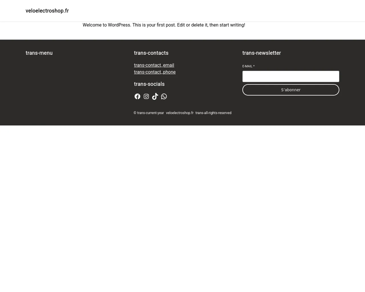 Screenshot of veloelectroshop.fr