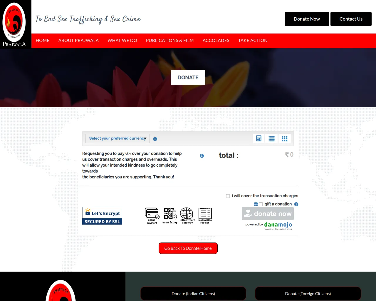 Screenshot of prajwalaindia.com