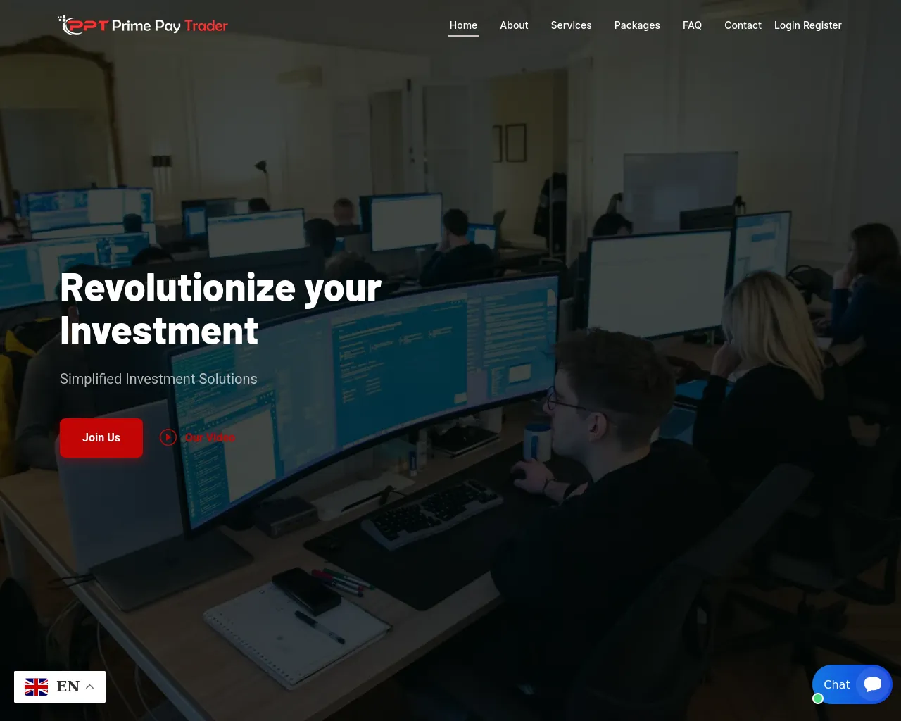Screenshot of primepaytrader.com