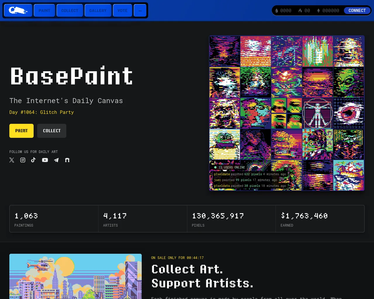 Screenshot of basepaint.xyz