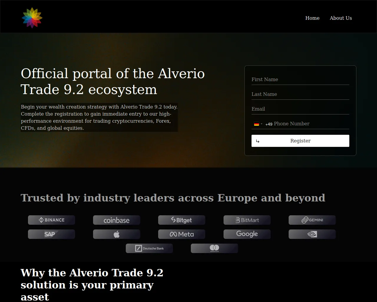 Screenshot of alveriotrade-92.com