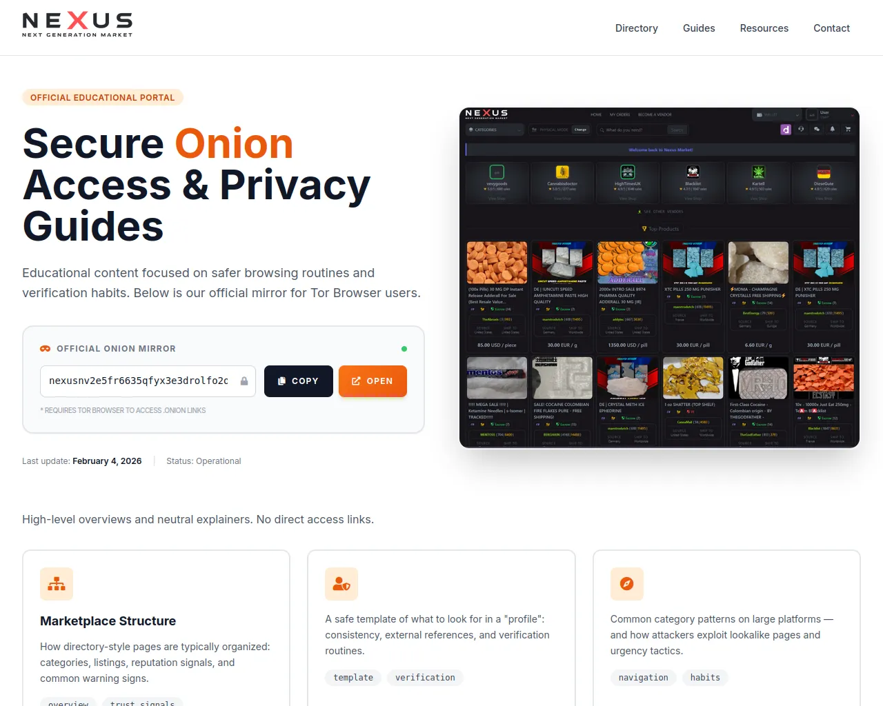Screenshot of nexusdarkshop.com