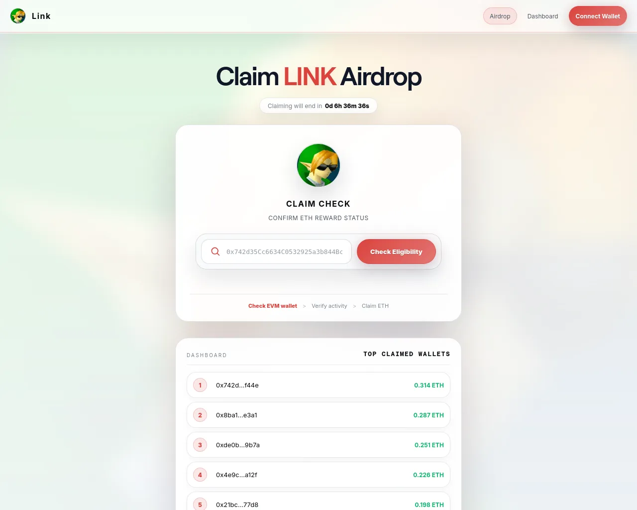 Screenshot of link.5a-evmcheck.lol