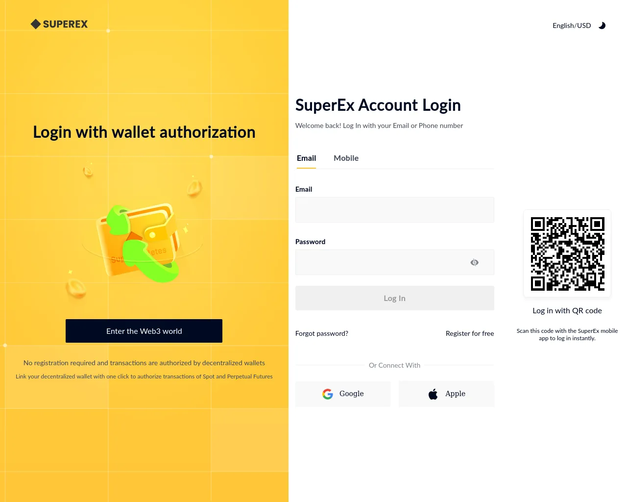 Screenshot of superex-login.at