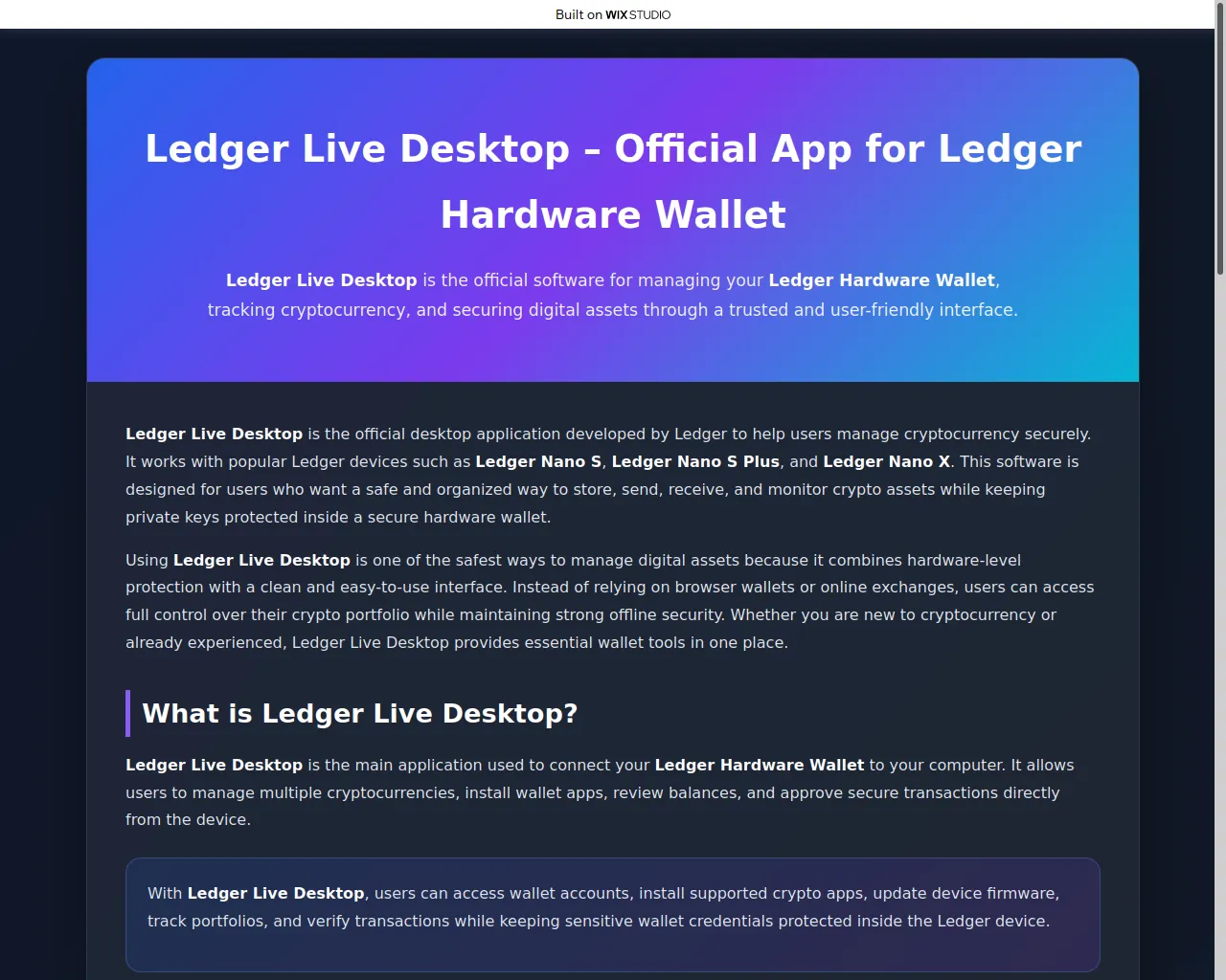 Screenshot of global-ledgr.wixstudio.com