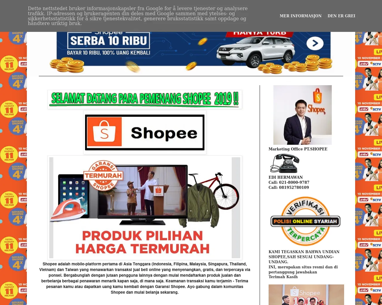 Screenshot of shopee0109.blogspot.com