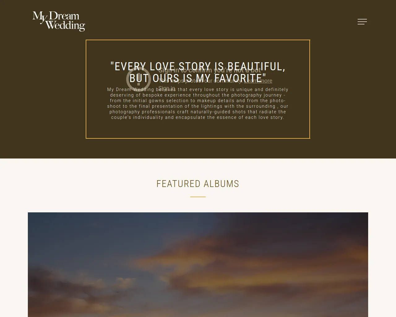 Screenshot of mydreamwedding.com.sg