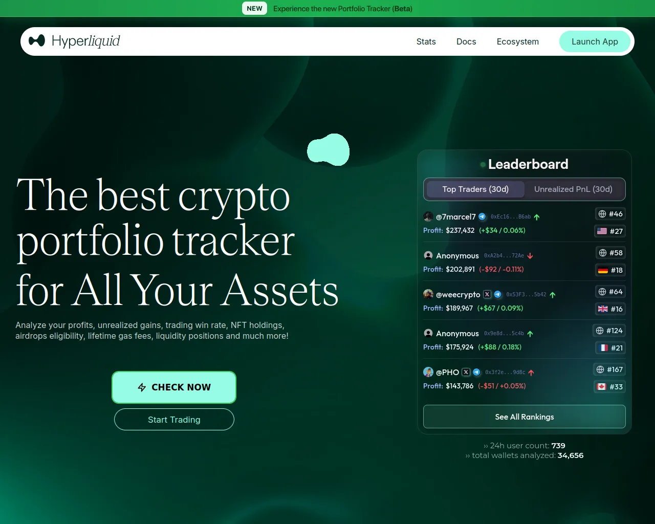 Screenshot of hyperliquidmetrics.xyz