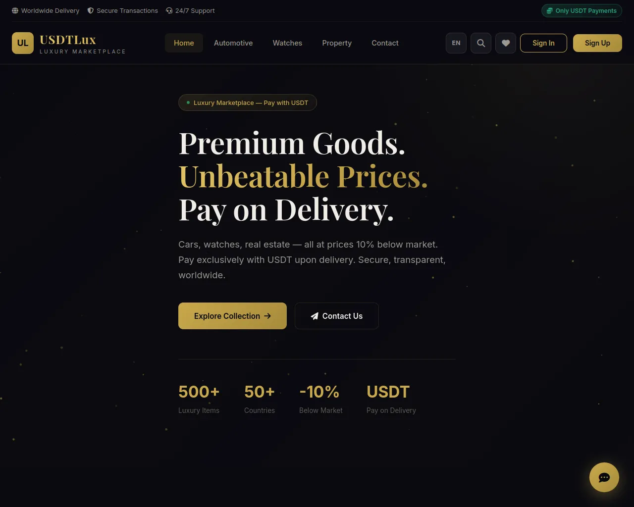 Screenshot of usdtlux.shop
