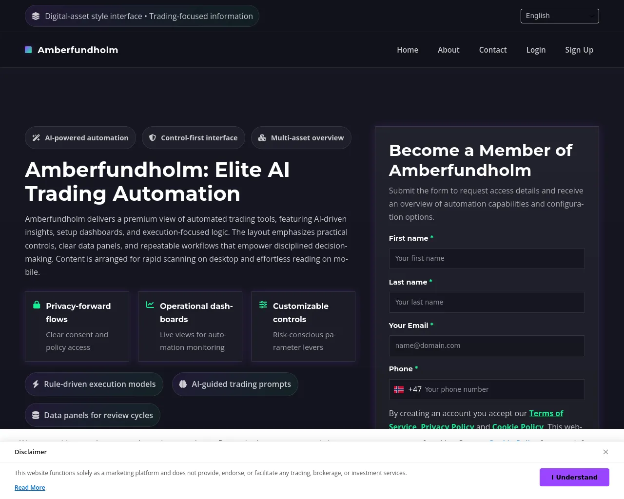 Screenshot of amberfundholmtech.com