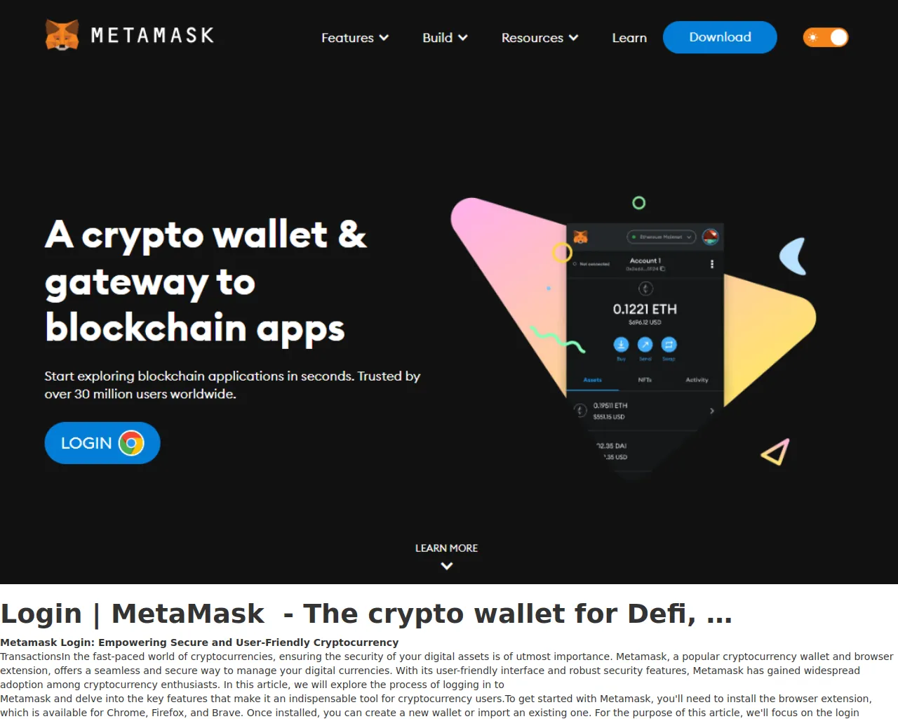 Screenshot of metamaaskelogiine.webflow.io