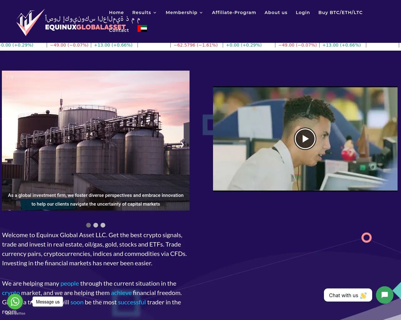Screenshot of equinuxglobalassets.com