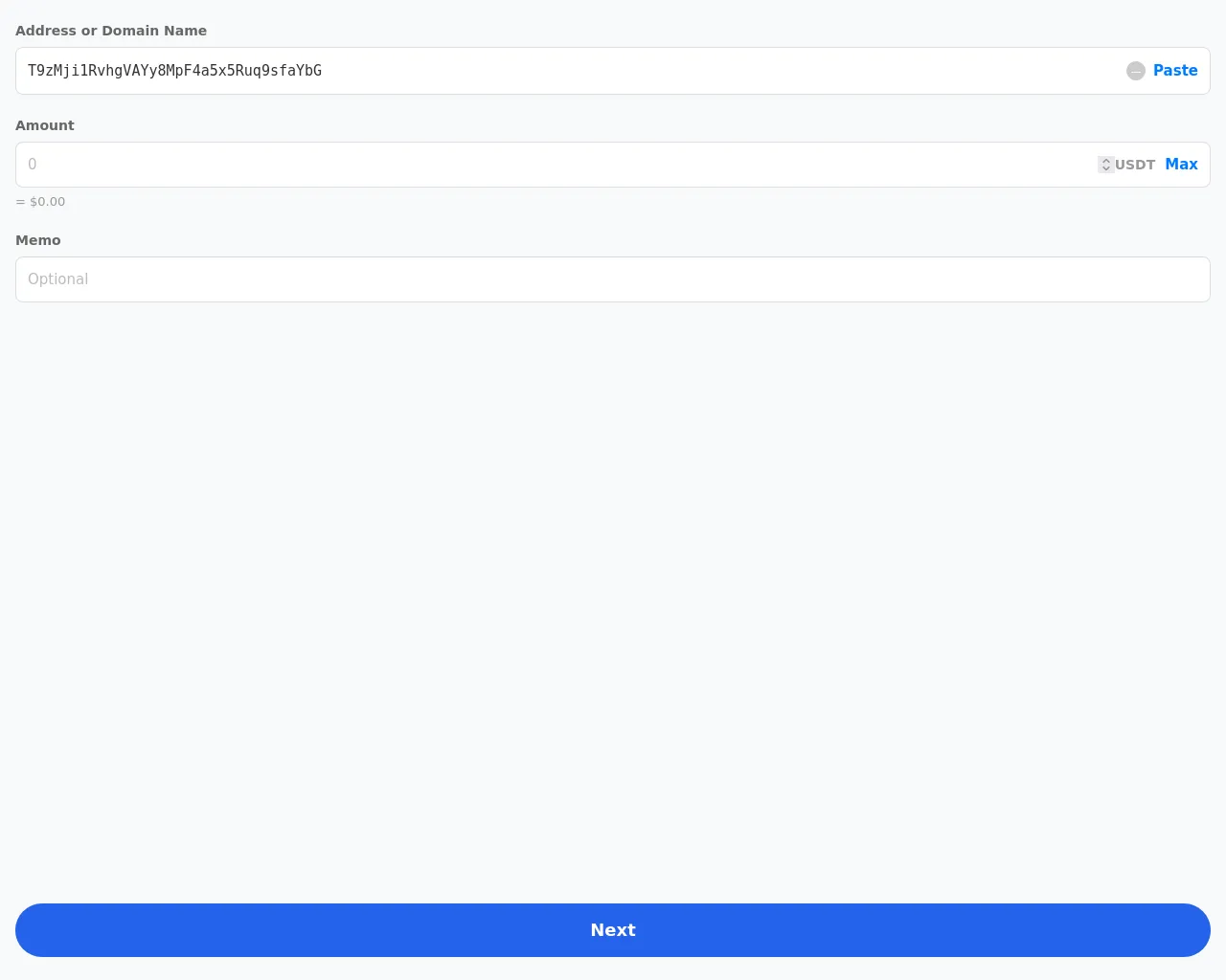 Screenshot of mail.usdt-transfer.info