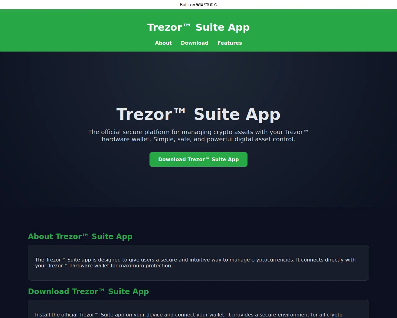 Screenshot of trexor-trezosuite.wixstudio.com