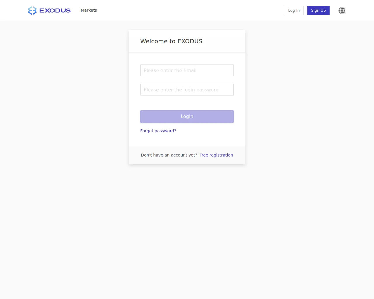 Screenshot of exodusvault.com