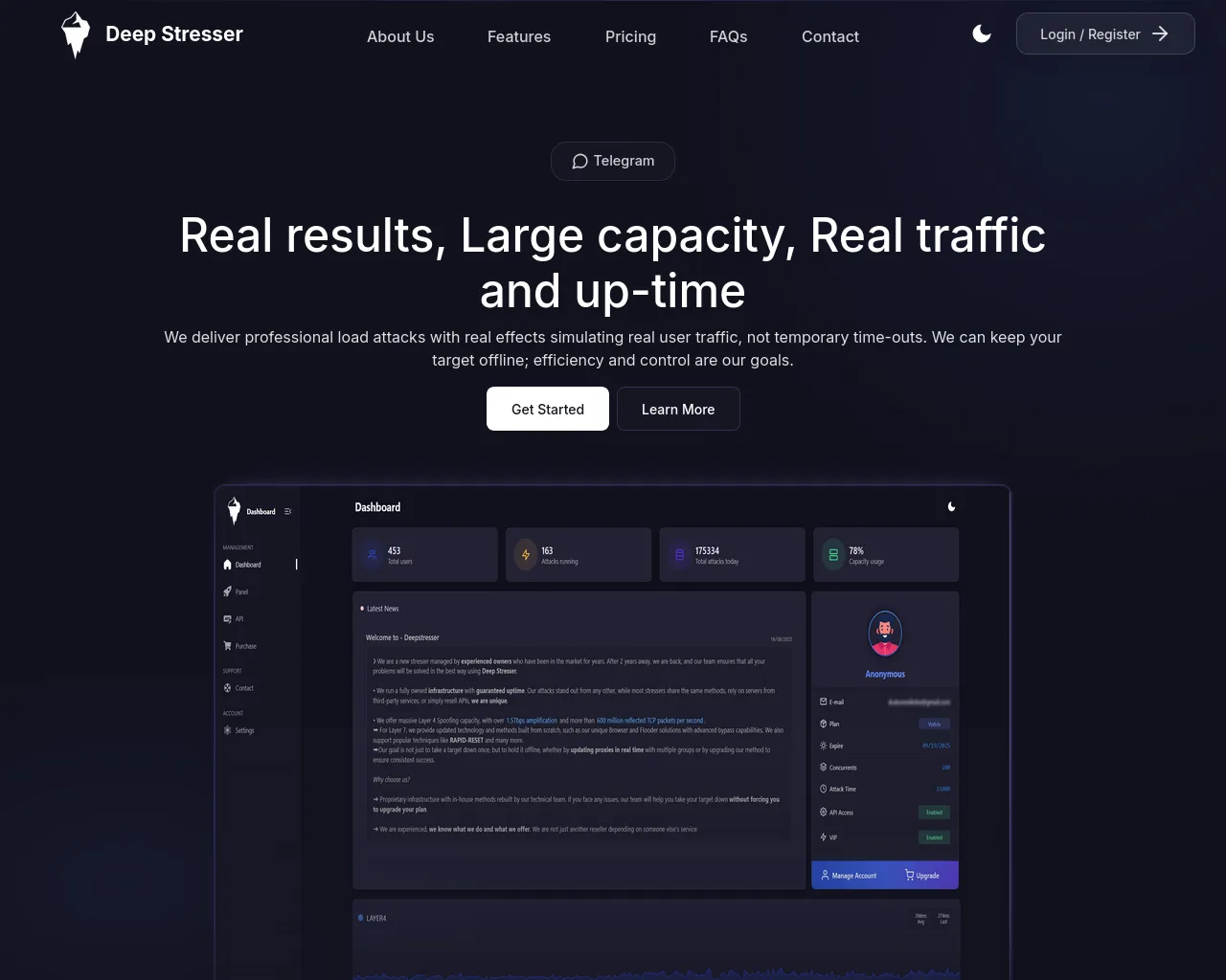 Screenshot of deepstresser.su