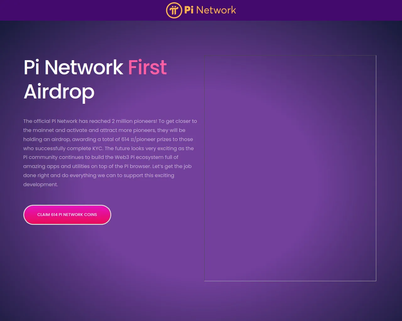 Screenshot of claim614coin.com