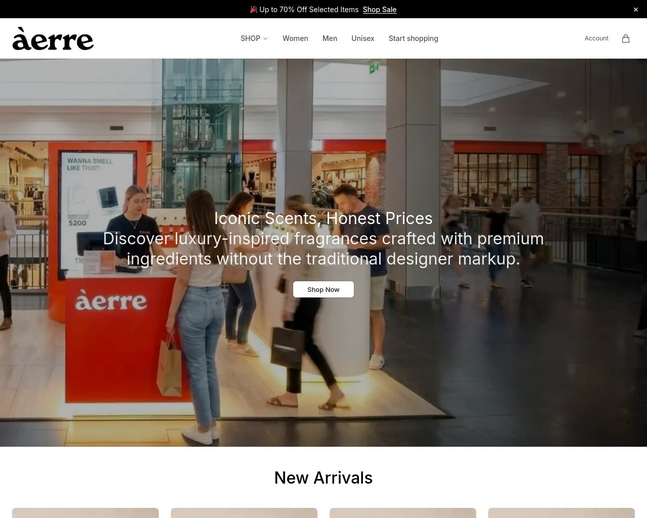 Screenshot of aerrebeautyhq.shop