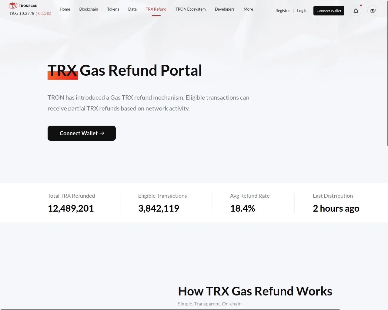 Screenshot of refund.portal-tron.com