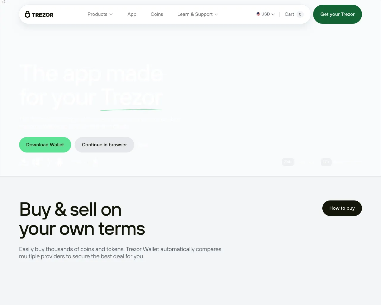Screenshot of app.trezors-suites.com