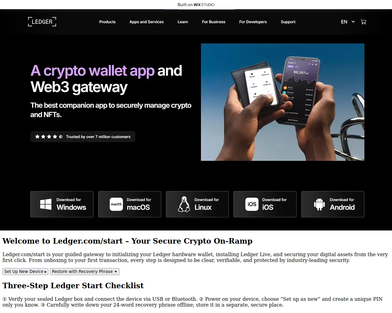 Screenshot of ledgecmstarts.wixstudio.com