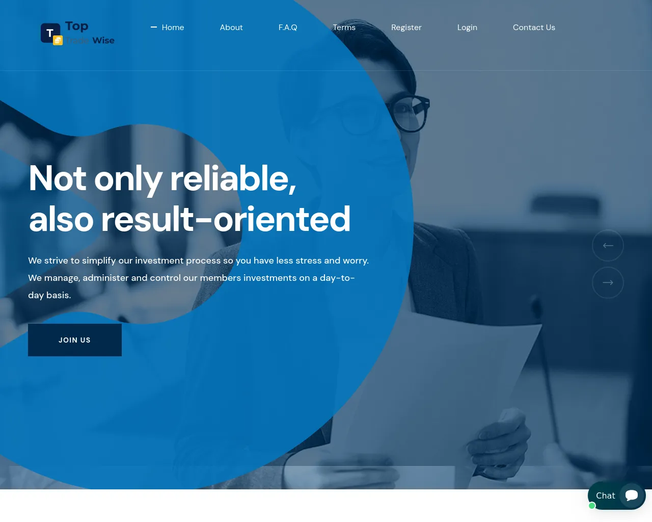 Screenshot of toptradewise.com