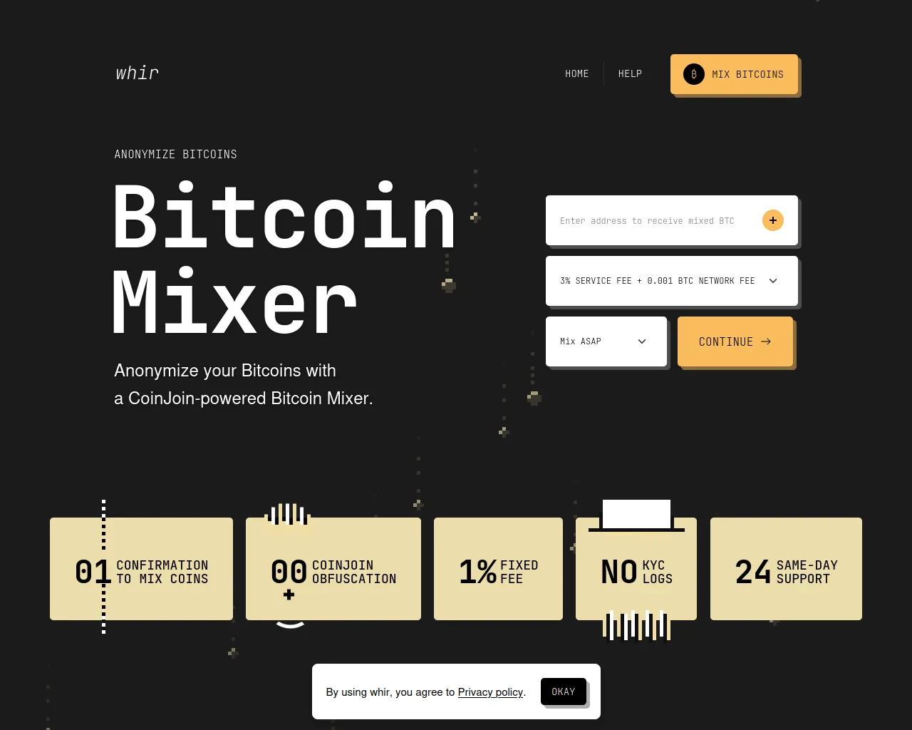Screenshot of whir-mixer.com