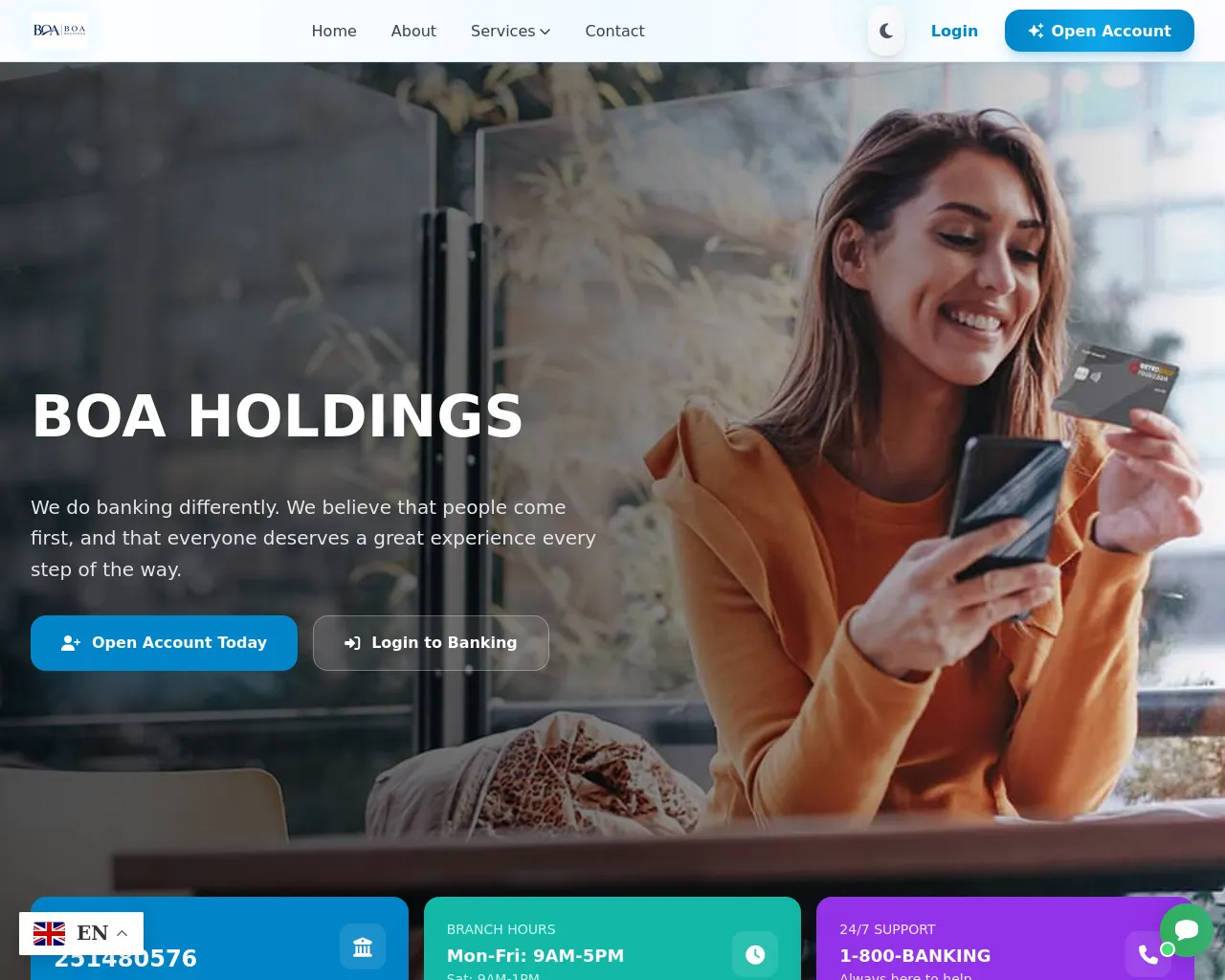 Screenshot of boaholdings.org