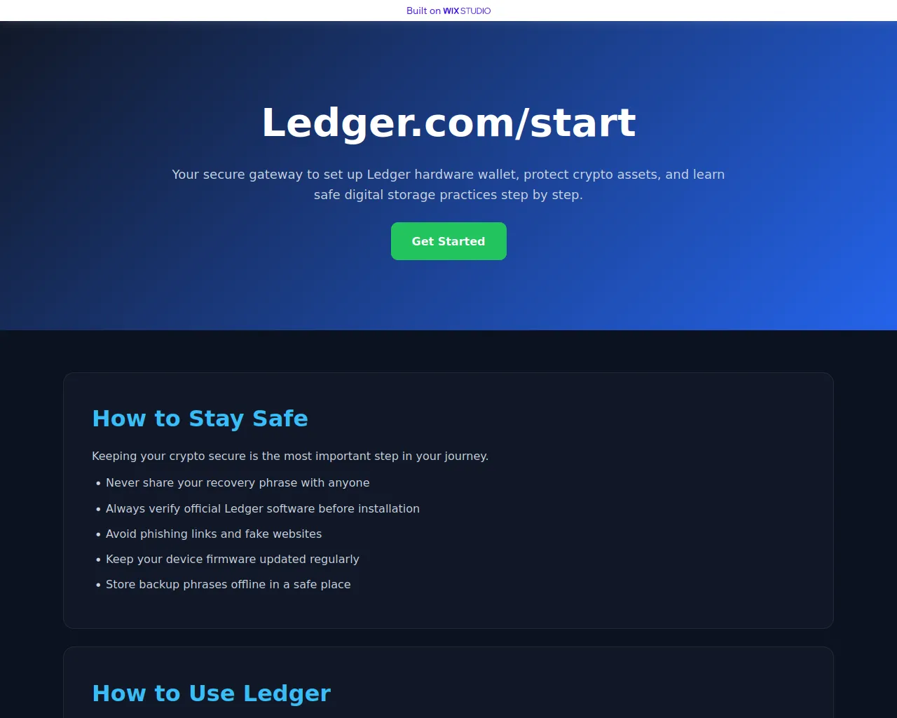 Screenshot of openstart-ledgr.wixstudio.com