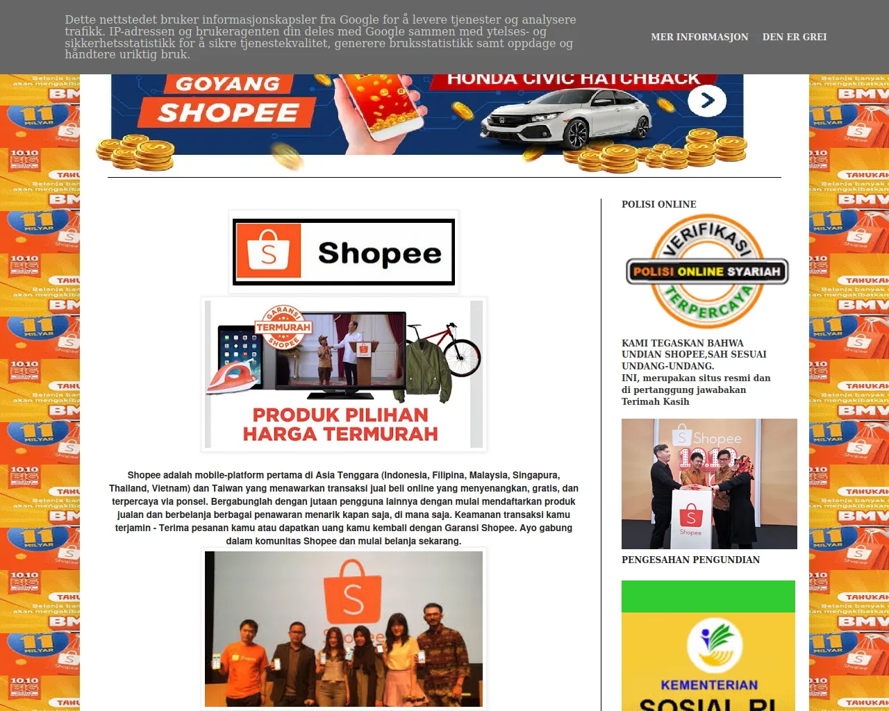 Screenshot of shopeetbk455.blogspot.com